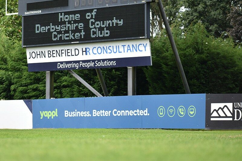 Derby County Cricket Club Sponsored Ad Board